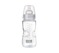 LOVI Biberón anticólicos Medical+, 9+ meses, 330 ml, Flujo lento, Biberón con tetina de silicona suave y flexible, Apto para alimentación mixta, Transparente