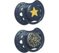 LOVI chupetes para bebé, 3-6 Meses, con Tetina de Silicona, sin BPA, Punta Dinámica, Colección Stardust, 2 piezas, Azul