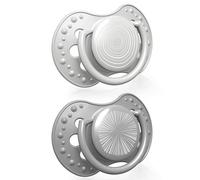 LOVI chupetes para bebé, 0-3 Meses, con Tetina de Silicona, sin BPA, Punta Dinámica, Colección Harmony, 2 piezas, Gris