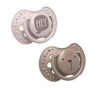 LOVI chupetes para bebé, 6-18 Meses, con Tetina de Silicona, sin BPA, Punta Dinámica, Colección Hey Girl, 2 piezas, Marrón
