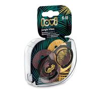 LOVI chupetes para bebé, 6-18 Meses, con Tetina de Silicona, sin BPA, Punta Dinámica, Colección Jungle Vibes Girl, 2 piezas, Marrón castaño