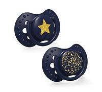 LOVI chupetes para bebé, 6-18 Meses, con Tetina de Silicona, sin BPA, Punta Dinámica, Colección Stardust, 2 piezas, Azul