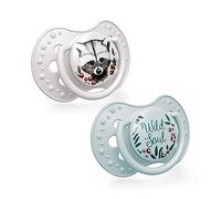 LOVI chupetes para bebé, 6-18 Meses, con Tetina de Silicona, sin BPA, Punta Dinámica, Colección Wild Soul Boy, 2 piezas, Gris