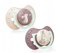 LOVI chupetes para bebé, con Tetina de Silicona, sin BPA, Punta Dinámica, 2 piezas, círculo luminoso (6-18 meses, Night & Day Niñas)