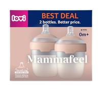 LOVI Mammafeel - Biberón para bebé, con tetina, apto para lactancia, anticólico, sin BPA, 2 x 150 ml