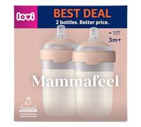LOVI Mammafeel - Biberón para bebé, con tetina, apto para lactancia, anticólico, sin BPA, 2 x 250 ml