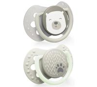 Lovi Mini Chupetes Dinámicos Buddy Bear Gris 0-2m 2 uds