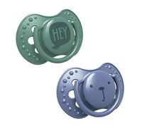 LOVI Mini chupetes para bebé, 0-3 Meses, con Tetina de Silicona, sin BPA, Punta Dinámica, Colección Hey Boy, 2 piezas, Verde