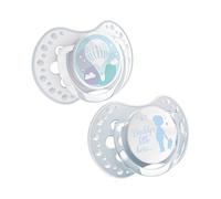 LOVI Pride&Joy - Pack de 2 chupetes dinámicos silicona, talla 6-18 meses, color azul