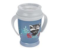 LOVI Taza Antigoteo Bebé, Borde a prueba de derrames de 360 °, 12+ meses, 250 ml, Protección Antibacteriana, Sin BPA, Colección Wild Soul Boy, Azul