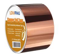 LOVIMAG Cinta adhesiva de cobre con adhesivo conductivo para guitarra y manualidades, repelente de insectos, 50 mm x 10 m, Bronce