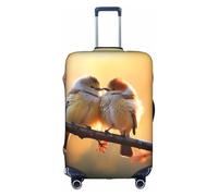 Loving Bird1 - Funda protectora elástica lavable para maleta, antiarañazos, funda de viaje, color blanco, mediano, blanco, medium