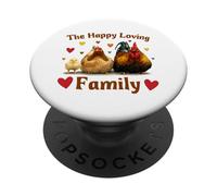 Loving Cute Chicken Family Hen Rooster Chick Funny Farmer PopSockets PopGrip Adhesivo