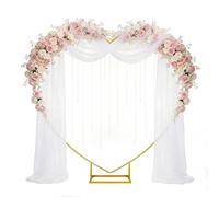 Loving Heart - Kit de arco de globos de 2,6 m, arco de boda de metal, marcos dorados en forma de corazón para decoración de fondo de fotos de boda, cumpleaños