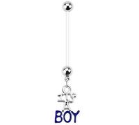 Loving My Bump Its a Boy - Piercing para ombligo (flexible), diseño con texto en inglés