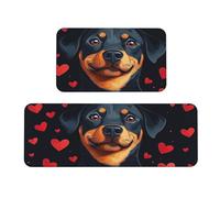 Loving Peach - Juego de 2 tapetes de cocina acolchados para perros, cómodos tapetes de pie para decoración del hogar, tapetes de cocina para suelo, antideslizantes, lavables, 17 x 47 pulgadas + 17 x