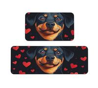 Loving Peach - Juego de 2 tapetes de cocina acolchados para perros, cómodos tapetes de pie para decoración del hogar, tapetes de cocina para suelo, antideslizantes, lavables, 17 x 47 pulgadas + 17 x