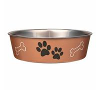 Loving Pets Bella, Cuenco metálico para perros, color cobre, large, 1.5 L