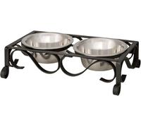 Loving Pets Black Label Collection Layton Diner para Perros, 2 Cuartos de galón, Negro Mate