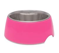 Loving Pets - Cuenco Retro para Comida y Agua, sin Punta, de Acero Inoxidable, Elevado para Mascotas, Antideslizante, a Prueba de derrames (Mediano, Rosa)