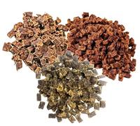 LOVING THE EARTH Paquete variado de golosinas de entrenamiento para perros crudas naturales de primera calidad, sabores de pato, conejo y venado | 3 paquetes individuales de 100 g | Todas las golosina