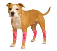 LovinPet Paquete de 4 rodilleras para perro, calentadores de piernas estilo dinosaurio para perros medianos y grandes, elástico en 4 direcciones, cobertura antilamidas, ajuste cálido y cómodo, talla