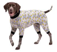 LovinPet Ropa de pijama para perros grandes, estampado de elefantes Sleepytime, pijamas para Pitbulls, camisa para perros postoperatorios, mamelucos grandes para el cuidado de heridas, suéter ligero