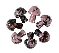 Lovionus89 7 piezas de estatua de cristal con forma de seta tallada a mano, piedras preciosas artesanales curativas, rodonita