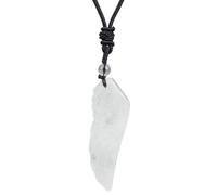 Lovionus89 Collar de cristal de alas de ángel, colgante de energía divina de cristal curativo con banda ajustable, Piedra, Cuarzo blanco