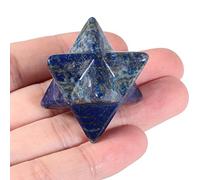 Lovionus89 Cristal de lapislázuli natural en forma de estrella de seis puntas, merkaba, protección sagrada, meditación, generador de energía, sanación, chacras, 2,5 cm