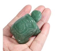 Lovionus89 Estatua de tortuga de cristal curativo, 2 pulgadas de piedra de bolsillo figura de tortuga escultura de piedras preciosas talladas a mano, aventurina verde