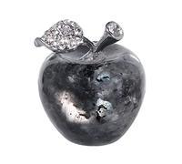 Lovionus89 Estatua natural de manzana de labradorita, escultura de cristal curativo, decoración de boda, 3 cm