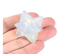 Lovionus89 Ópalo sintético en forma de estrella de seis puntas, Merkaba, protección sagrada, meditación, generador de energía, curación, chacras, 2,54 cm