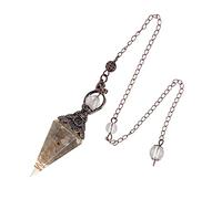 Lovionus89 Wicca - Péndulo de cristal curativo para la agencia blanca, piedra de radiestesia, piedra de luna