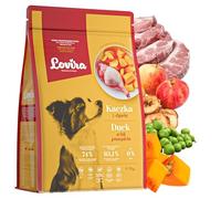 Lovira - Cibo secco per cani - Crocchette per cani - Senza cereali, con Alto contenuto di Carne, 50% anatra - con Zucca, erbe aromatiche e Verdure - Sensitive - Adulti - 3 kg