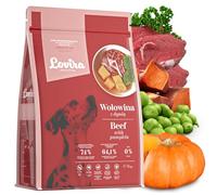 Lovira - Cibo secco per cani - Crocchette per cani - Senza cereali, con Alto contenuto di Carne, 50% manzo - con Zucca, erbe aromatiche e Verdure - Sensitive - Adulti - 3 kg