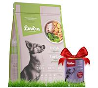 Lovira - Cibo secco per cani - Crocchette per cani - Senza cereali, con Alto contenuto di Carne, 50% tacchino - Set con cibo umido in lattina al fagiano - adulti - 3 kg + 400 g