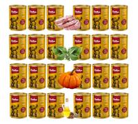 Lovira - Cibo umido per cani - con 74,6% di Carne, Senza cereali - anatra - con Zucca ed erbe aromatiche, Senza additivi artificiali - per cani adulti sensibili - 24 x 400 g