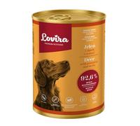 Lovira - Cibo umido per cani - con 92,6% di Carne, Senza cereali - Cervo - con Zucca ed erbe aromatiche, Senza additivi artificiali - per cani adulti sensibili - 400 g