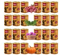 Lovira - Cibo umido per cani - con 92,6% di Carne, Senza cereali - Cervo - con Zucca ed erbe aromatiche, Senza additivi artificiali - per cani adulti sensibili - 24 x 400 g
