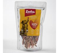Lovira - Snack da masticare per cani - Carne essiccata per cani - Strisce di anatra - 100% Carne essiccata, Senza cereali, Senza additivi artificiali - per attività, Relax e addestramento - 80 g