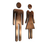 LOVIVER 1 Par de Letreros de Puertas Autoadhesivas de WC para Letreros de Inodoro de Licencia de Señalización, Bronce