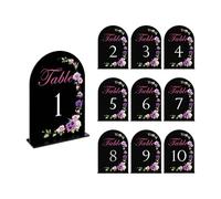 LOVIVER 10x Números de mesa Letreros de números de mesa Exhibición conveniente versátil 1-10 Letreros de boda Acrílico para Aniversario Cumpleaños