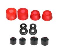 LOVIVER 12 Piezas Bujes para Skateboard Set de Bujes para Camión de Longboard Kit de Cazoletas con Cilindro Y Cono de PU Accesorios para Reparación de Camione, Luz roja