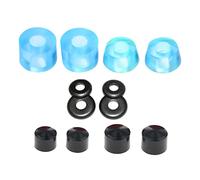 LOVIVER 12 Piezas Bujes para Skateboard Set de Bujes para Camión de Longboard Kit de Cazoletas con Cilindro Y Cono de PU Accesorios para Reparación de Camione, Azul Claro