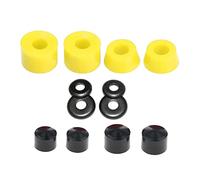LOVIVER 12 Piezas Bujes para Skateboard Set de Bujes para Camión de Longboard Kit de Cazoletas con Cilindro Y Cono de PU Accesorios para Reparación de Camione, Amarillo