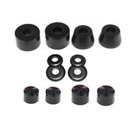 LOVIVER 12 Piezas Bujes para Skateboard Set de Bujes para Camión de Longboard Kit de Cazoletas con Cilindro Y Cono de PU Accesorios para Reparación de Camione, Negro