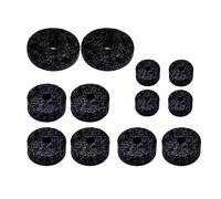 LOVIVER 12 piezas de soporte de platillo, arandela de fieltro, Hardware antideslizante para juego de batería, fieltros de embrague resistentes para Hi Hat, NEGRO