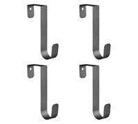 LOVIVER 4 ganchos para colgar sobre puerta, prácticos y ahorradores de espacio, para batas, ropa, armarios, baños, dormitorios y cocinas, Negro