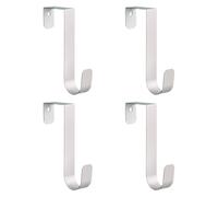 LOVIVER 4 ganchos para colgar sobre puerta, prácticos y ahorradores de espacio, para batas, ropa, armarios, baños, dormitorios y cocinas, Blanco